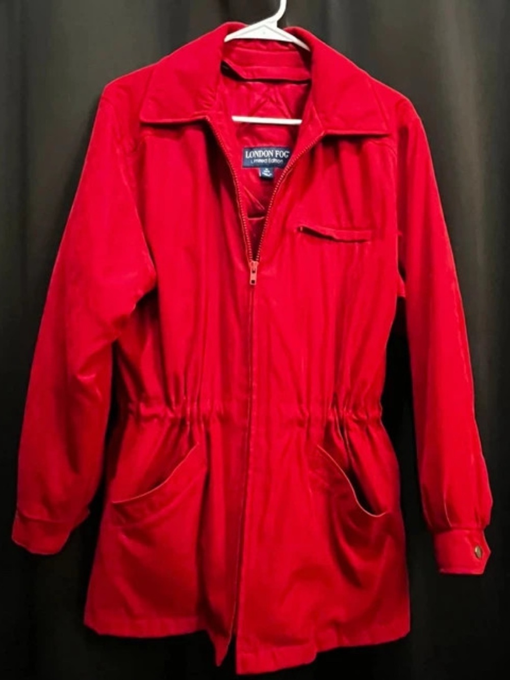 Limited edition- London Fog Red Utility Jacket with Cinched Waist